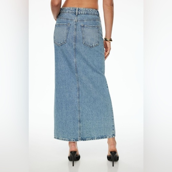 Dynamite Denim Maxi Skirt in Medium Light Indigo/Blue Monday - Picture 3 of 9
